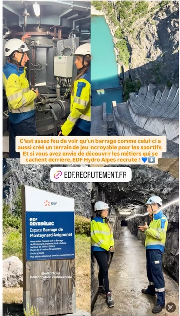 Story de Clara Pichon consacrée à la découverte des métiers et des installations EDF Hydro.