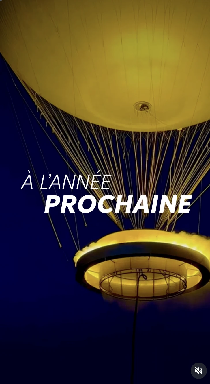 Publication Instagram EDF montrant la Vasque avec le texte « À l’année prochaine ».
