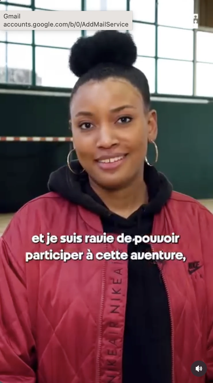 Portrait vidéo d’une athlète locale présenté sur les réseaux sociaux de Plaine Commune.
