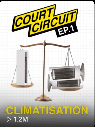 Vignette TikTok Court Circuit consacrée à la climatisation.